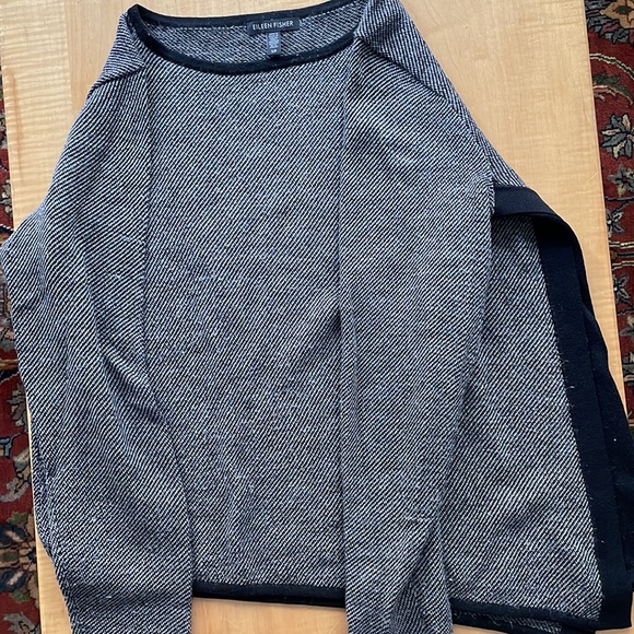 Eileen Fisher Crew Neck Black Sweater - Picture 2 of 5